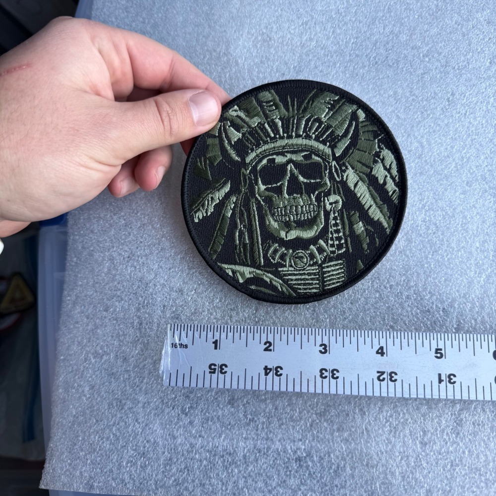 Skull Indian Chief Patch Embroidered‎ Military Biker Jacket Hat Vest Applique